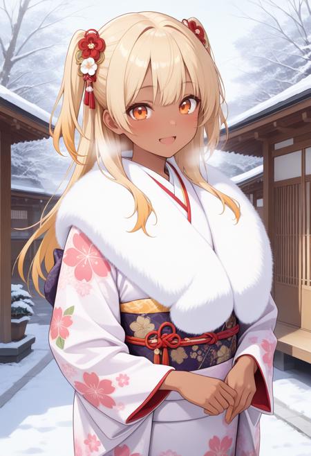 Furisode with Fur Illustrious / ファー付き振袖
