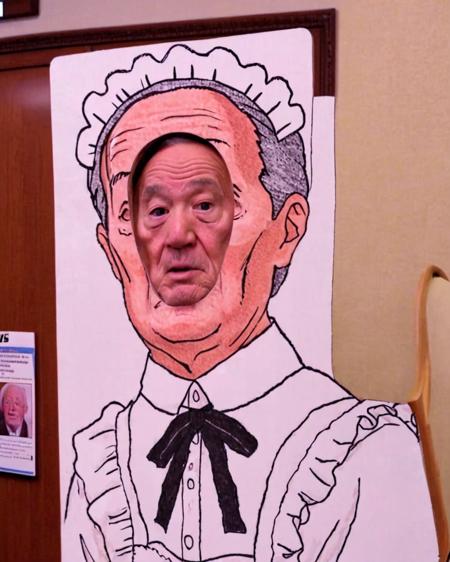 comic foreground Face-in-hole signboard