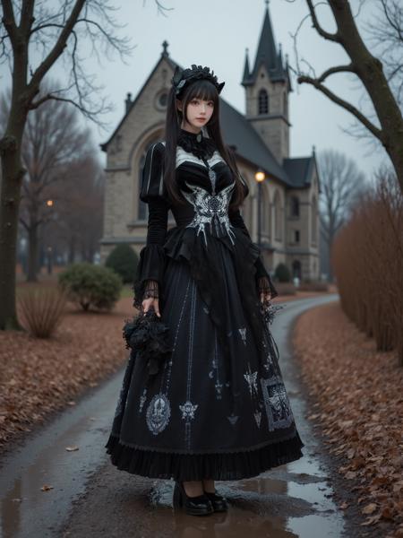 [Flux.1 D][Realistic] Gothic Dress | 哥特风裙子