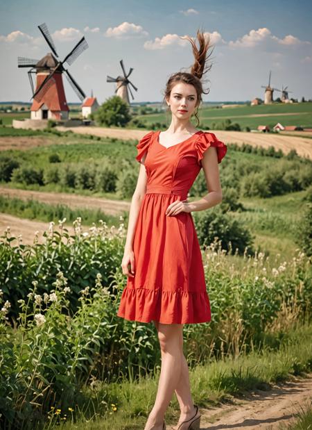 Ruffled Dress / Classic Style XL