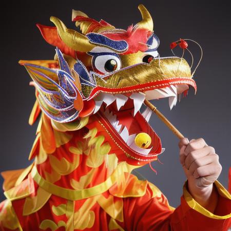 Dragon dance, a traditional Chinese cloth dragon