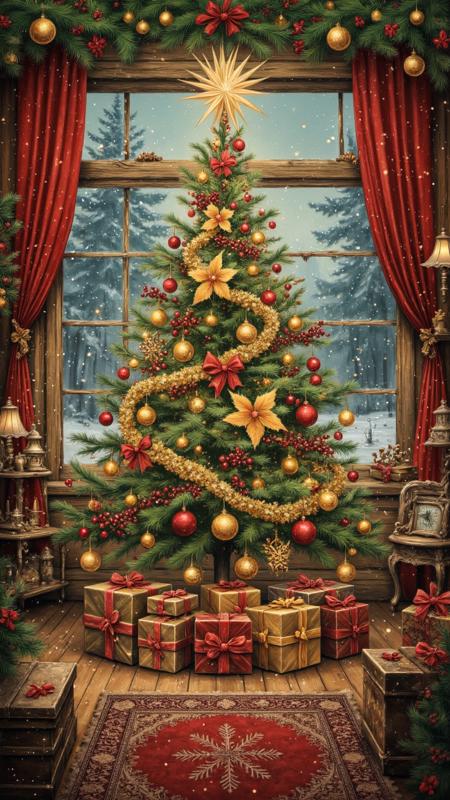 Vintage Christmas Paper Style [FLUX]