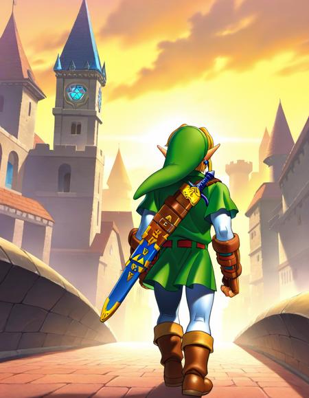 Adult Link (The Legend of Zelda: Ocarina of Time) Official Art Style [Illustrious-XL]