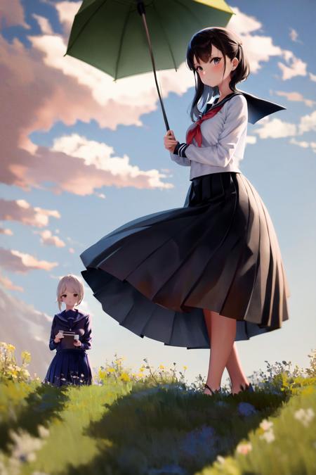 Woman with a Parasol (fine art parody)