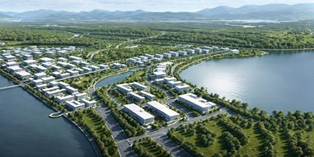 Bird's-eye view of urban design scenes