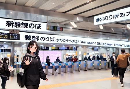 新大阪駅 新幹線のりば（のりかえ口）Shinkansen Tracks (shin-osaka station transfer gate) SDXL