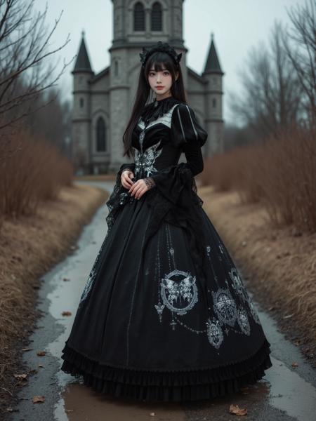[Flux.1 D][Realistic] Gothic Dress | 哥特风裙子