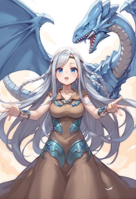 Yu-Gi-Oh! - Maiden with Eyes of Blue & Blue eye white dragon (青き眼の乙女 & 青眼の白龍) illu/PonyXL