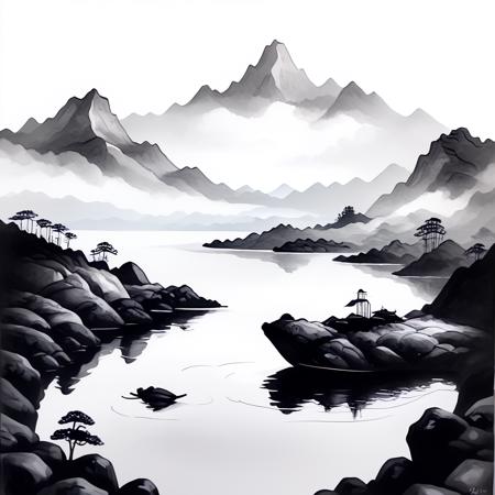 Zen Ink Wash Sumi-e (SDXL, Pony, Flux)