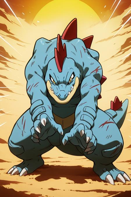 Feraligatr: Big Jaw Pokémon | オーダイル (Pokedex #0160) [Illustrious]