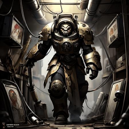 Grimdark Human Heavy Armor Suit - Warhammer 40,000