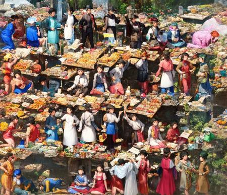 Row of40 people POSE , multi view，40个人的动作PNG图，多视图