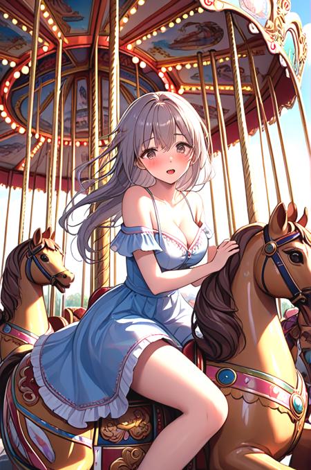 girl like riding carousel