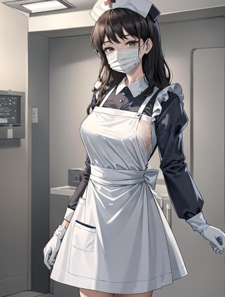 Long Nurse Uniform, with mask and Gloves
