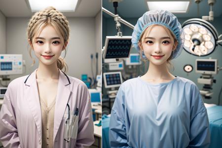 Doctor labcoat / surgical outfits Side-by-Side