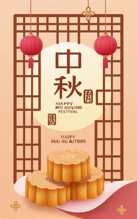中秋海报模型