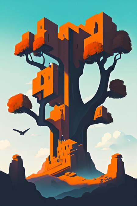 Monument Valley-ArtStyle LoRA版本v1-DreamLike (ID: 13861)