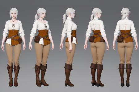 XL The Witcher 3 Turn, Multi-View, Turnaround, Model Sheet, Character Design版本v1.0 (ID: 777402)