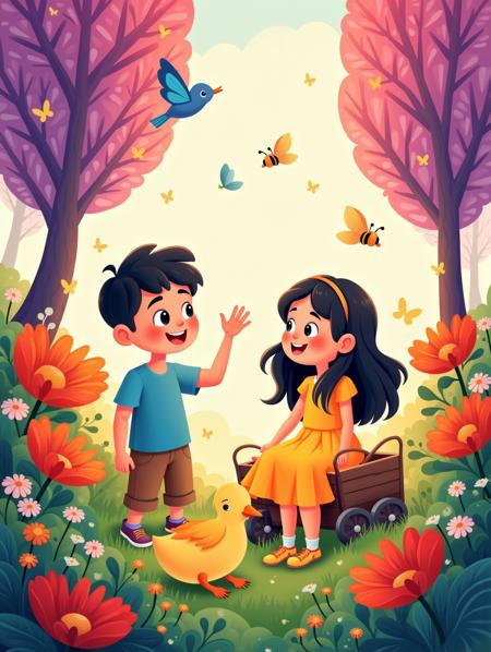 Cute stylized illustration