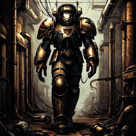 Grimdark Human Heavy Armor Suit - Warhammer 40,000