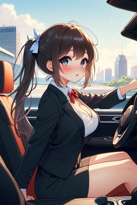 girl like mini car / driving cabrio