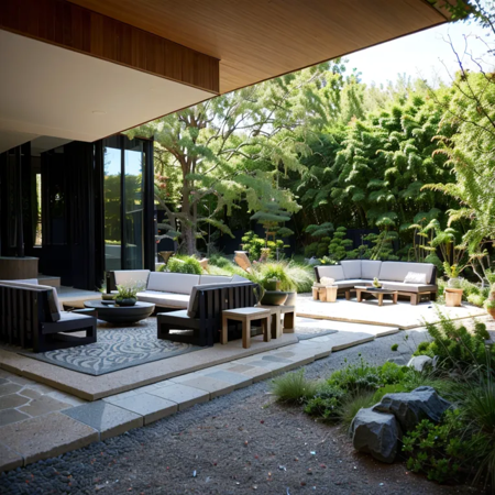 The back garden of the villa