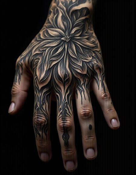 Flux - Tattoo on hand - By Devildonia