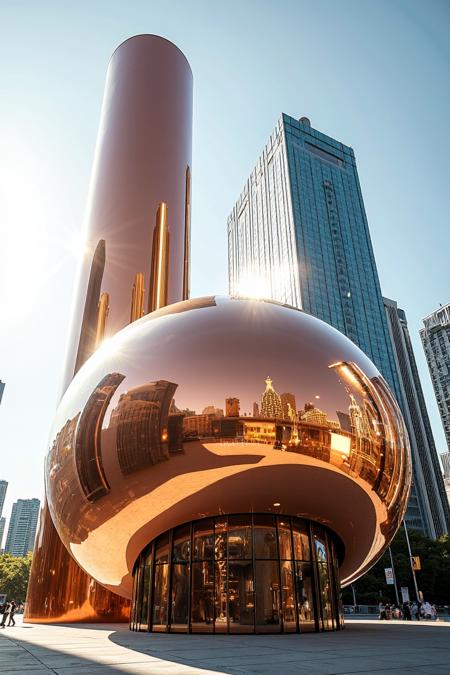 [sphere_glass_building]-lora_flux-Architecture