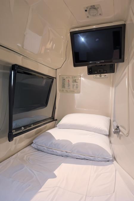 カプセルホテルの中 Inside the capsule hotel SD15
