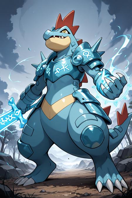 Feraligatr: Big Jaw Pokémon | オーダイル (Pokedex #0160) [Illustrious]