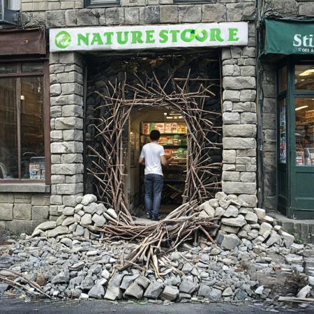 Andy Goldsworthy style nature art - portals, circles, spheres and spirals for SDXL