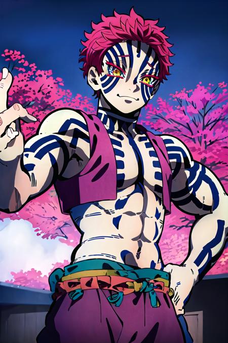 鬼滅の刃 猗窩座(あかざ) 簡易Lora, Demon Slayer: kimetsu no yaiba, akaza版本v1.0 (ID: 63313)