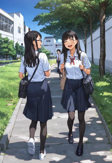 学校の中庭 School courtyard SDXL