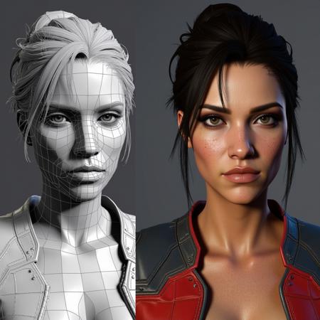 Wolfie's 3D Topology FLUX (Character Concept)