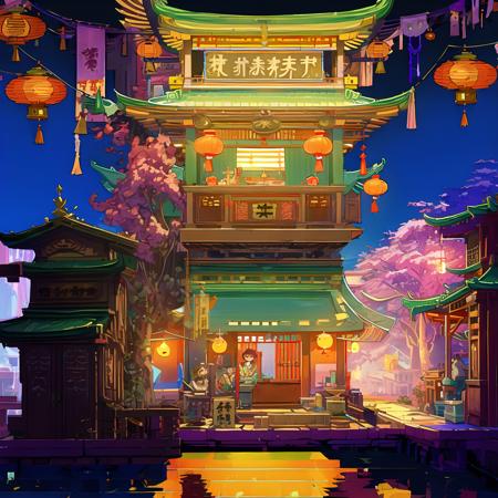 灯火辉煌的小镇