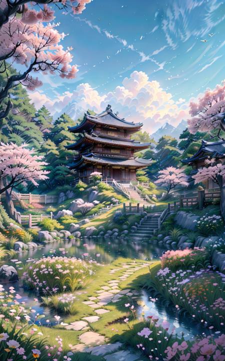 Ancient Chinese Scenery Background XL