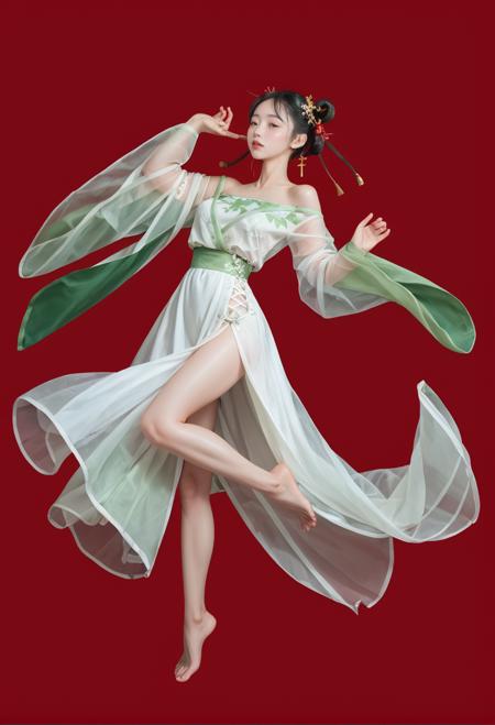 0756 green silk hanfu