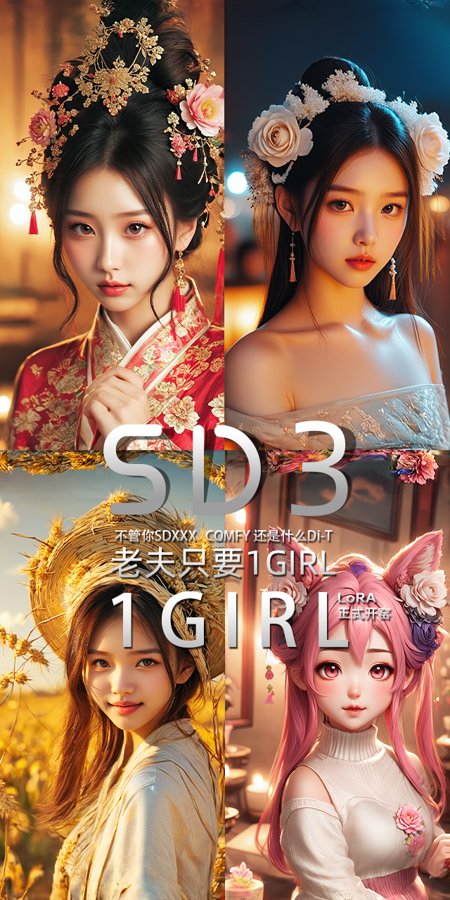 SD3-1GIRL-人像LoRA-MIST-AiARTiST版本v1.0 (ID: 576353)