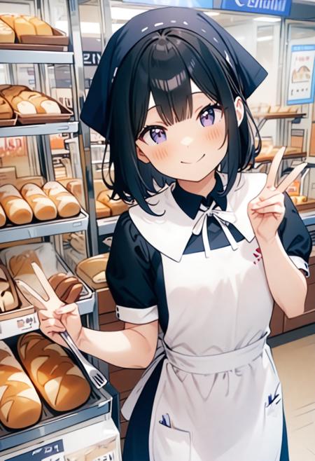 某パン屋さんの昔の制服 / A certain bakery's old uniform SDXL