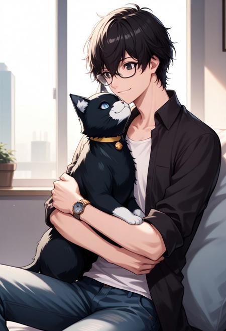 Ren Amamiya / Akira Kurusu / Joker / MC - Persona 5 (Commission) - Pony + Illustrious