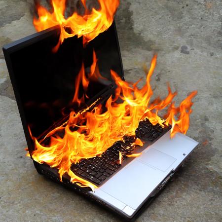 burning labtop