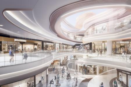 Modern style shopping mall atrium