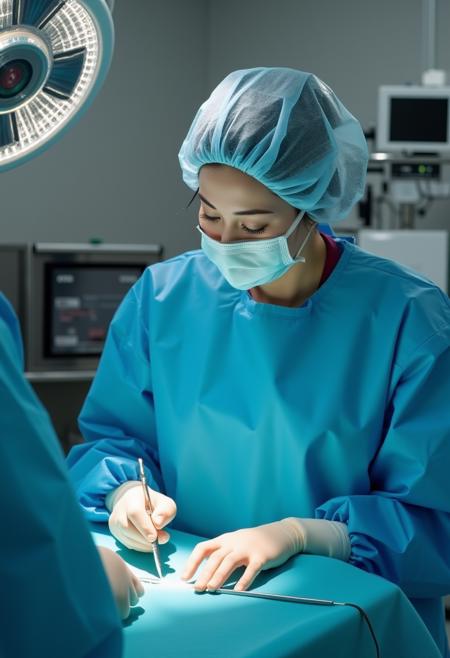 Female Surgeon / Surgical Nurse with Bouffant Cap Flux