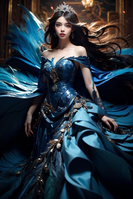 JAY - FEATHERS BLUE DRESS