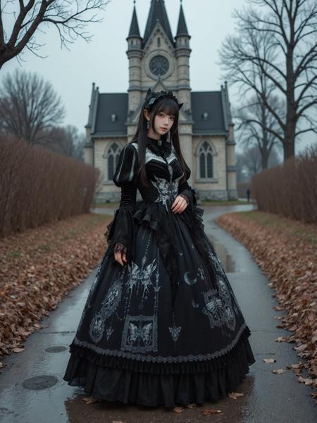 [Flux.1 D][Realistic] Gothic Dress | 哥特风裙子