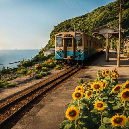 下灘駅 shimonada station (JR SHIKOKU, JAPAN) SDXL
