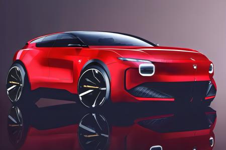 Car 2D Rendering (neutral) for Automotive design