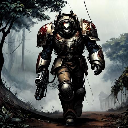 Grimdark Human Heavy Armor Suit - Warhammer 40,000