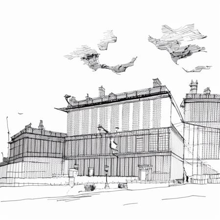 Architecture sketch style