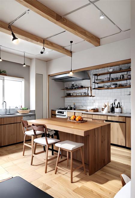日本の住宅のLDK (living room & dining room & kitchen) SDXL